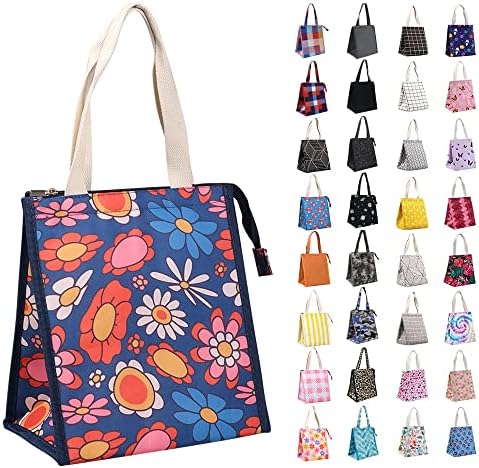 iknoe 9L Insulated Lunch Bag for Men & Women, Leak-Resistant Blueflower