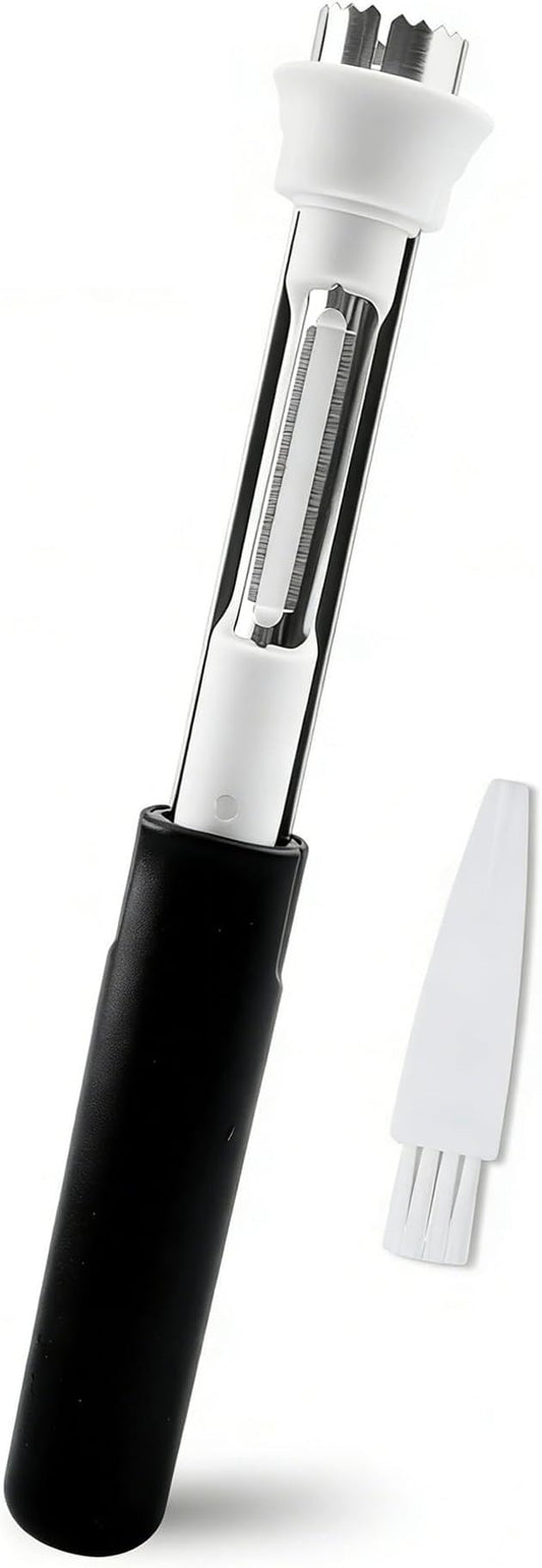 2 in 1 Apple Corer and Peeler Tool, Fruit Vegetable Corer and Peeler Tool Stainless Steel Apple Peeler Apple Corer Remover Tool Multifunction Corer Tool for Vegetable Fruit Kitchen Gadget (Black)