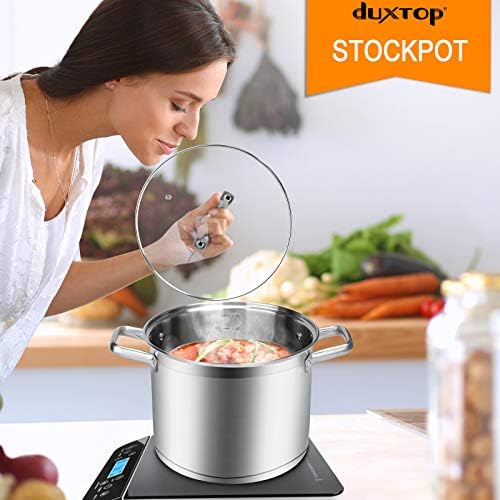 Duxtop Stainless Steel Stock Pot with Lid, 8.6 Qt Induction Cooking Pot