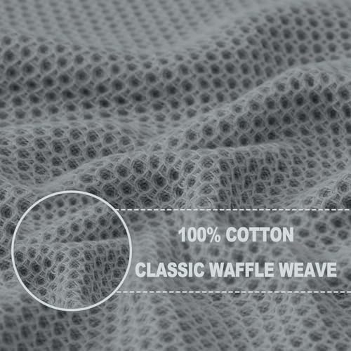Homaxy 100% Cotton Waffle Weave Kitchen Dish Towels 12-Pack, Grey