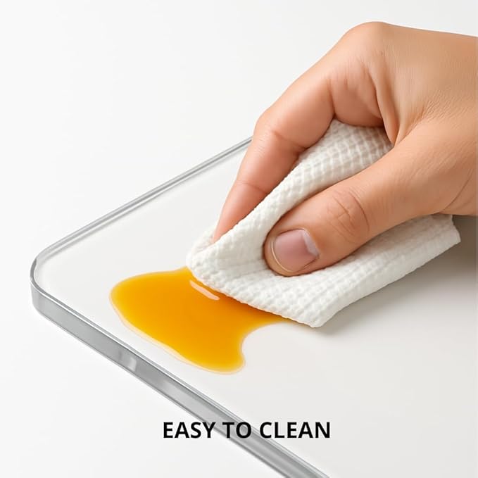 Acrylic Cutting Board with Counter Lip, Clear Cutting Boards for Countertop Protector, Non-Slip Dough Mat for Kitchen Counter, Aesthetic Kitchen Decor Gadgets House Warming Gifts New Home(20"x16")