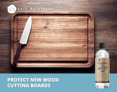 Kate Naturals Mineral Oil for Wood Cutting Board, Food Grade, Odorless,16oz