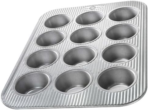 USA Pan 12-Cup Muffin Pan and 8-Inch Square Cake Pan Aluminized Steel Bakeware Set