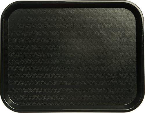Carlisle FoodService Products Café Cafeteria Tray, Fast Food Tray for Restaurant or Commercial Use, 14" x 18", 12 Count, Black