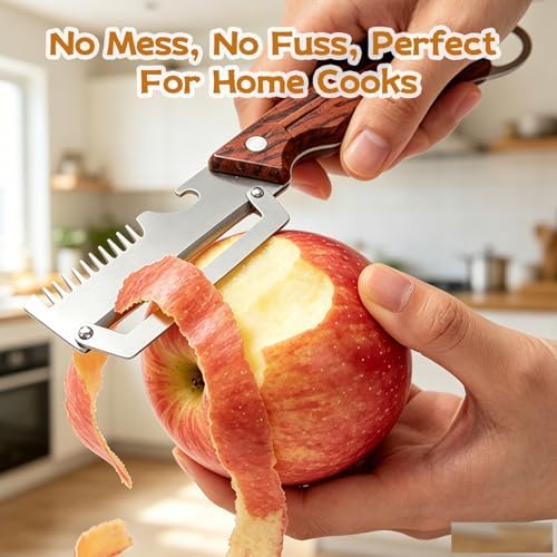 2 Pcs 3-in-1 Multifunctional Vegetable Peele, New Multifunctional Stainless Steel Fruit Peeler with Wooden Handle, Tool for Kitchen