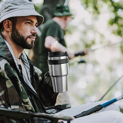 20 oz Insulated Travel Coffee Mug Tumbler with Handle and Straw