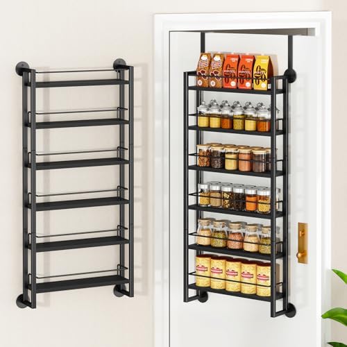 IBUYKE Over the Door Spice Organizer,Door or Wall Mount,Black TLJ028B