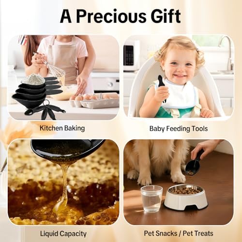 8-Piece Braille Measuring Set with Raised Braille Markings for Blind