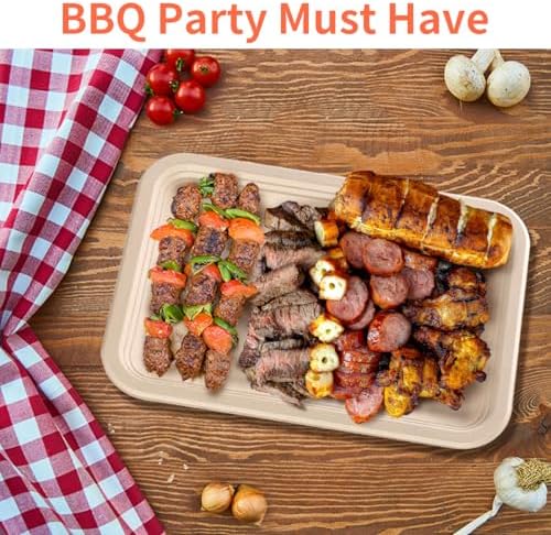 bloomoon 14 Inch Disposable Food Trays for Party 50 Pack Crawfish Trays