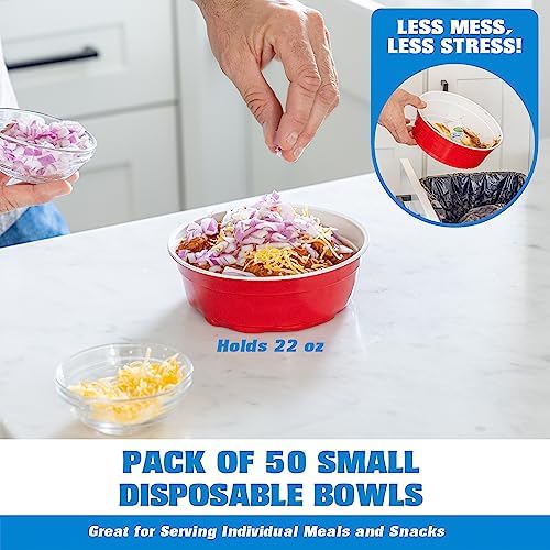 GoBig Red Party Cup Bowls - Large Disposable Plastic Bowls - 22 oz or 60 oz