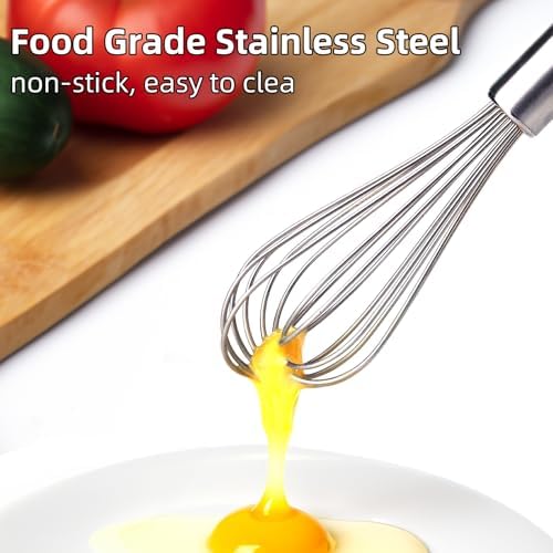 Stainless Steel Small Whisk for Cooking, 8 inches