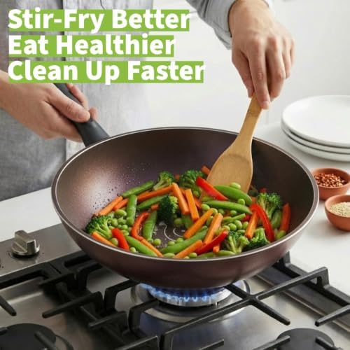 TECHEF - Art Pan 12" Wok/Stir-Fry Pan, Coated 5 times with Teflon Select Non-Stick Coating (PFOA Free) - Made in Korea