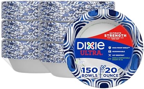 Dixie Ultra Large Paper Bowls 20 Oz, Disposable Bowls, Microwave Safe