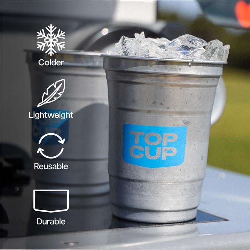 Top Cup Bulk Aluminum Party Cups, Stealth Design, 12oz, 450 Count