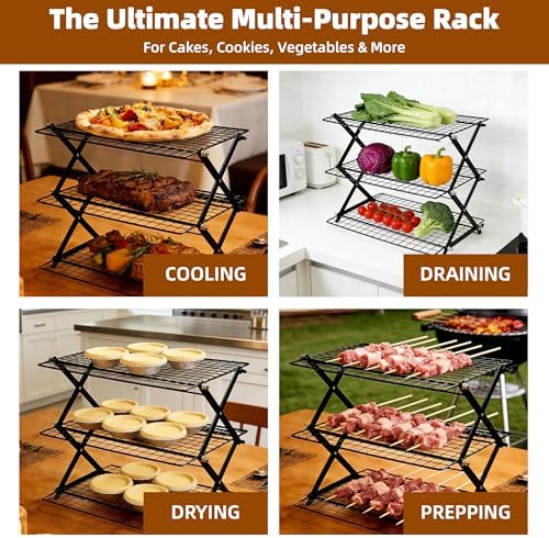 4 Tier Collapsible Cooling Rack Sourdough Cooling Rack 17"x10"