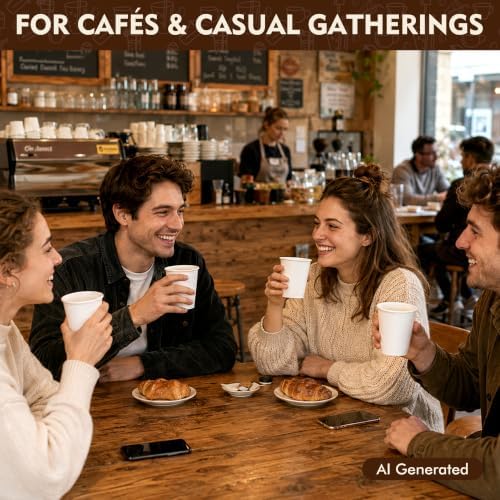 YEEHAW 8 oz 500 Pack Coffee Cups White Paper Cups