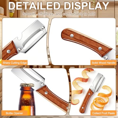 Premium Vegetable Peeler with Wooden Handle and Bottle Opener(2 PSC)
