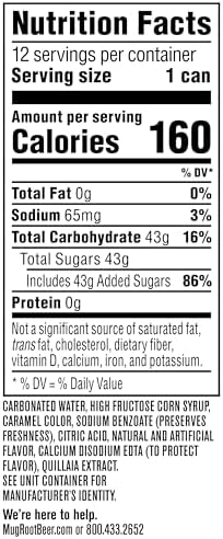 Mug Root Beer, 12 Fl Oz Cans (Pack of 12)