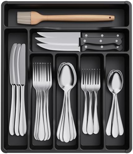 Lifewit Silverware Drawer Organizer Tray, Cutlery Storage for Kitchen
