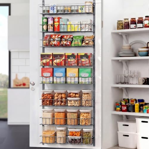 ElegantArray 8-Tier Pantry Door Organizer, Deep Gray