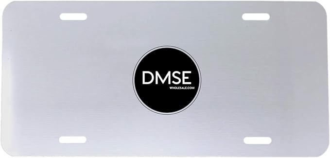 DMSE Blank License Plate, 0.025 Thickness/0.5mm - US/Canada Size 12x6, Aluminium Vanity License Plate for Design Work, Custom Car Tag (Silver Metallic)