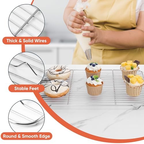 Homikit 16.6 x 11.5’’ Large Cooling Rack, 2 Pack Stainless Steel Wire Rack