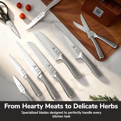 imarku 14-Piece Japanese Gyutou Stainless Steel Kitchen Knife Set