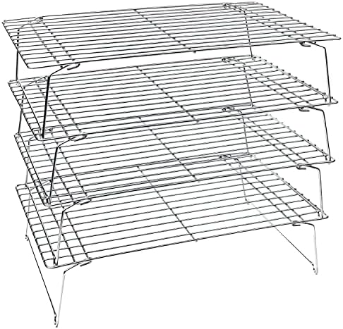 Kitchenatics 4-Tier Stackable Cooling Rack Space Saving Baking Set, 15x10"