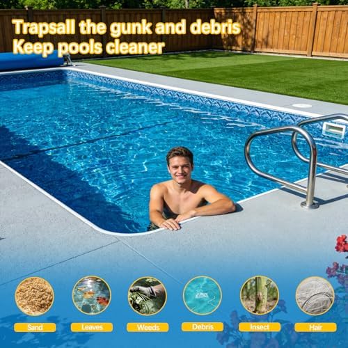 45 Pack Pool Filter Socks for Skimmer Baskets, Reusable Pool Skimmer Socks for Above Ground or Inground Pools Filter Protecting Fine Mesh Screen Basket Sock for Collecting Leaves, Branches, Debris