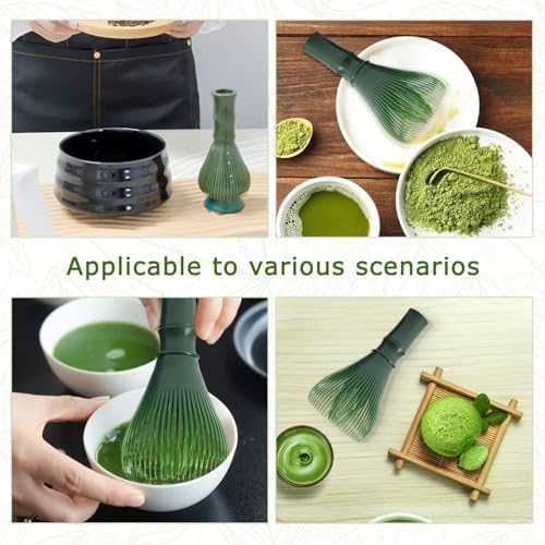 Matcha Whisk, Reusable Resin Matcha Whisk Easy to Clean Stirring Tool for Japanese Matcha Green Tea Ceremony (Green)