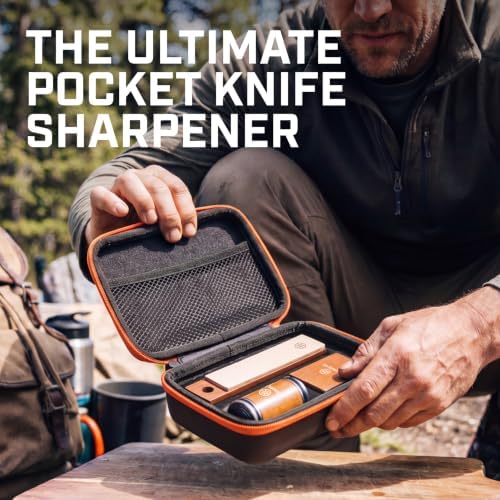 The Mini Tumbler Rolling Knife Sharpener™ + Carrying Case & Leather Strop