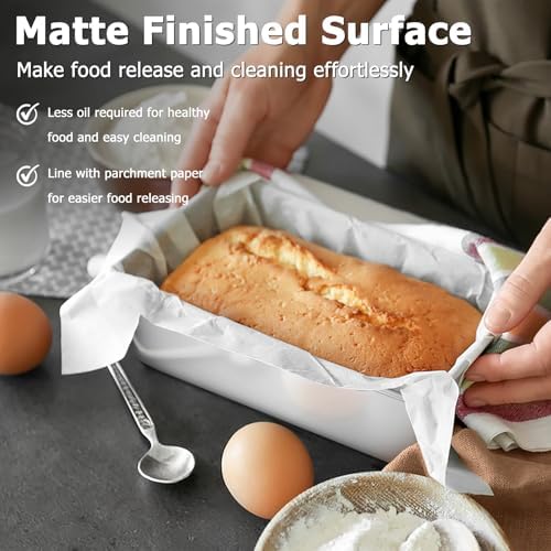 TeamFar Loaf Pans for Baking, 9 x 5 Inch Stainless Steel Loaf Bread Pans