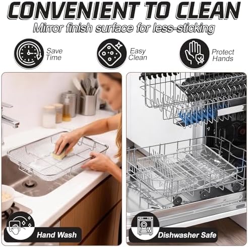 P&P CHEF 11.8 Inch Air Fryer Basket for Oven, Air Fryer Rack, 3 Pieces