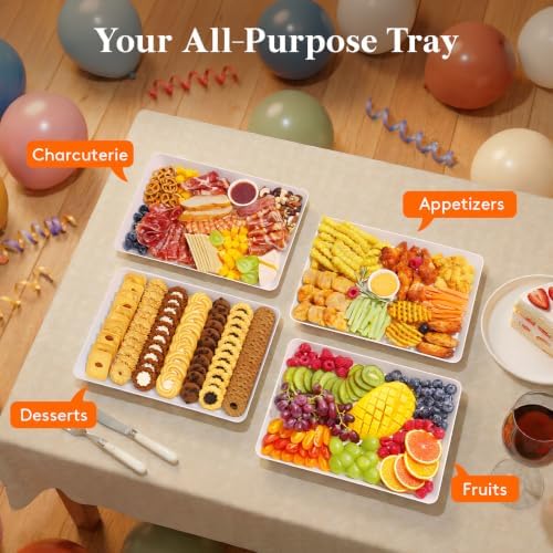 Lifewit 8-Pack 16" x 12" Extra Large Plastic Food Serving Trays for Party