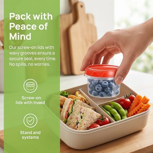 EONJOE 4oz Airtight Plastic Food Storage Containers with Lids, 12pcs