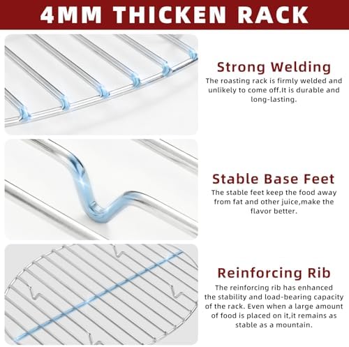 12.4" Roasting Rack,Stainless Steel Cooling Rack, Oven & Dishwasher Safe