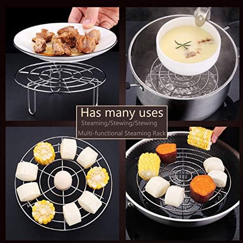 Steam Rack, Heavy Duty Steaming Rack Stand, Stainless Steel Round Steamer Cooling Rack Trivet, Pot Steamer Insert Food Stand, Steaming Cookware Accessories(SIZE:19.5cm/7.68in)