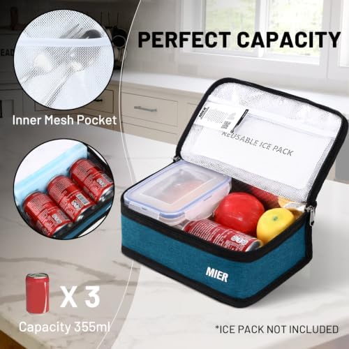 MIER Small Lunch Bag for Kids Compact Insulated Lunch Box, Ocean Depths