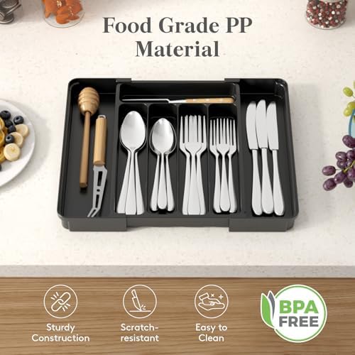 Lifewit Silverware Organizer for Drawer, Expandable Utensil Tray