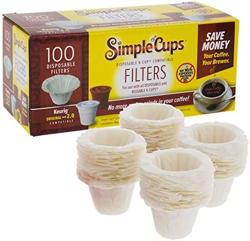 Disposable Paper Coffee Filters 100 count - Compatible with Keurig, K-Cup machines & other Single Serve Coffee Brewer Reusable K Cups - Use Your Own Coffee & Make Your Own Pods - Works with All Brands
