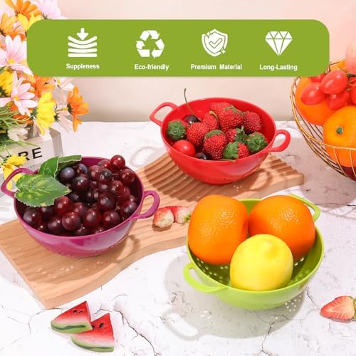 4 Pack Small Colander Bowls, Berry Fruit Washing Mini Strainer