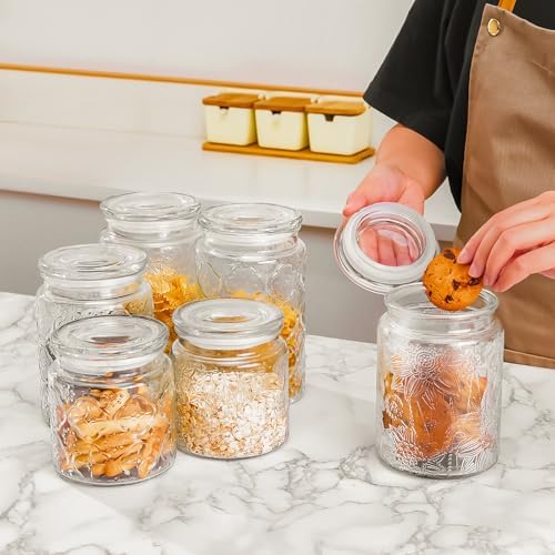 Adodeen Glass Storage Containers With Lids, Glass Jars With Lids, 32OZ