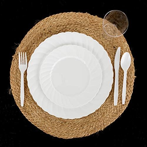 PARTY BARGAINS Argyle White Plastic Cutlery Set 720 -Piece – 360 Forks, 240 Spoons, 120 Knives – Heavy-Duty Disposable Utensils for Parties, Weddings, Buffets, BBQs & Catering – BPA Free