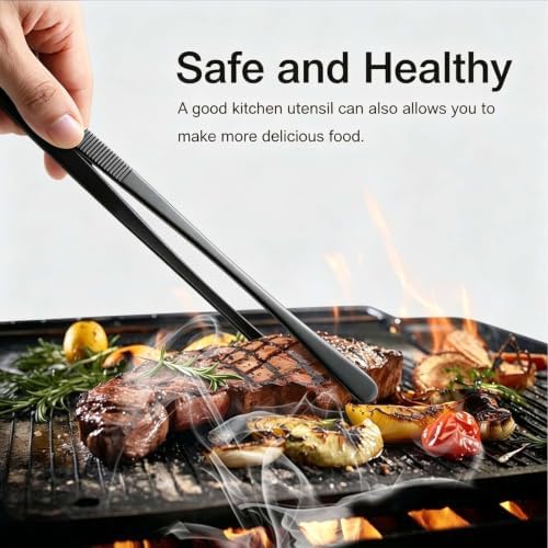 Kitchen Tongs Stainless Steel Metal Tweezers Tongs for Cooking BBQ & Daily