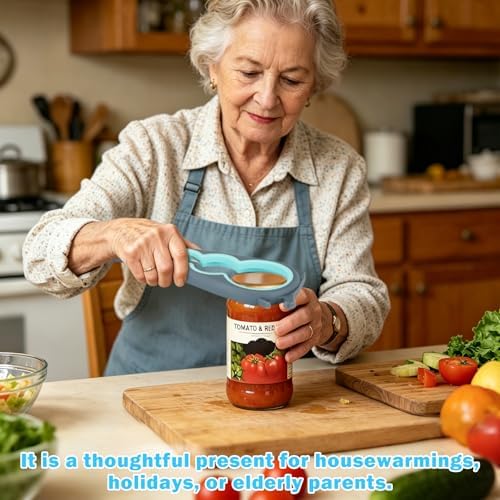 Jar Opener for Weak Hands, Seniors, Arthritis (Blue&Grey)