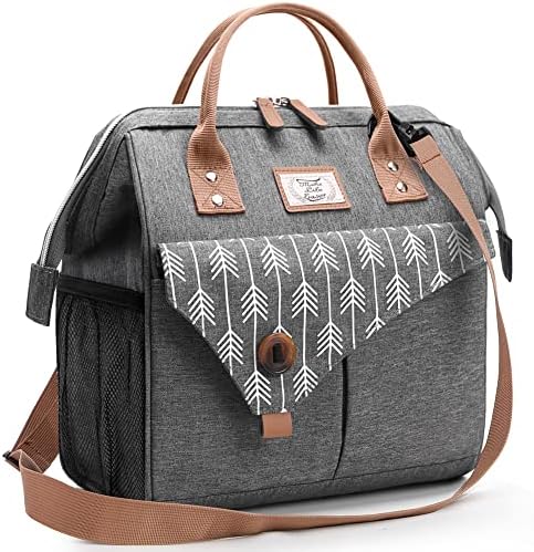 Lekesky Insulated Lunch Bag Portable Lunch Bag for Women Work-15L, Grey
