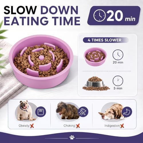 XIAZ Elevated Dog Bowls Large Breed Raised Dogs Bowl Stand Large/Medium Sized Dog Slow Feeder Dogs Bowls Food Water Stands 5 Heights Adjustable 9/11/12/14in Pet Feeder Dish Station