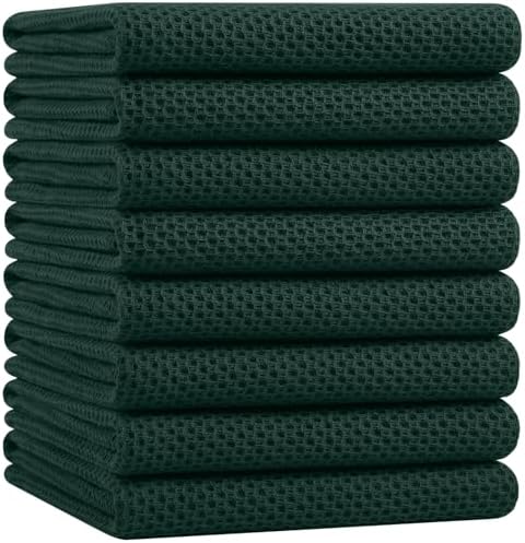 Homaxy 100% Cotton Oversized Waffle Weave Kitchen Towels 8-Pack