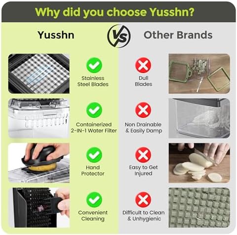 Yusshn Vegetable Chopper, 12-in-1 Food Veggie Chopper Cutter with Container