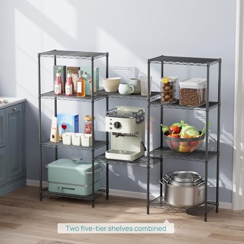 SINGAYE 5 Metal Shelves Wire Shelving Storage Shelf Adjustable Unit Pantry